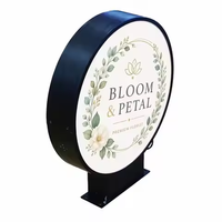 Boîte à lumière néon de grande qualité, forme ronde, cadre en aluminium, utilisation en extérieur, affichage mural, enseigne rétroéclairée par LED