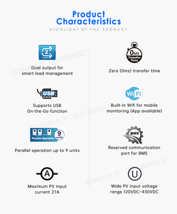 Haute fréquence crête 6000W puissance continue 6000W 6kw onduleur à onde sinusoïdale pure 48V à 220V 230V 240V avec télécommande - Product Image 4