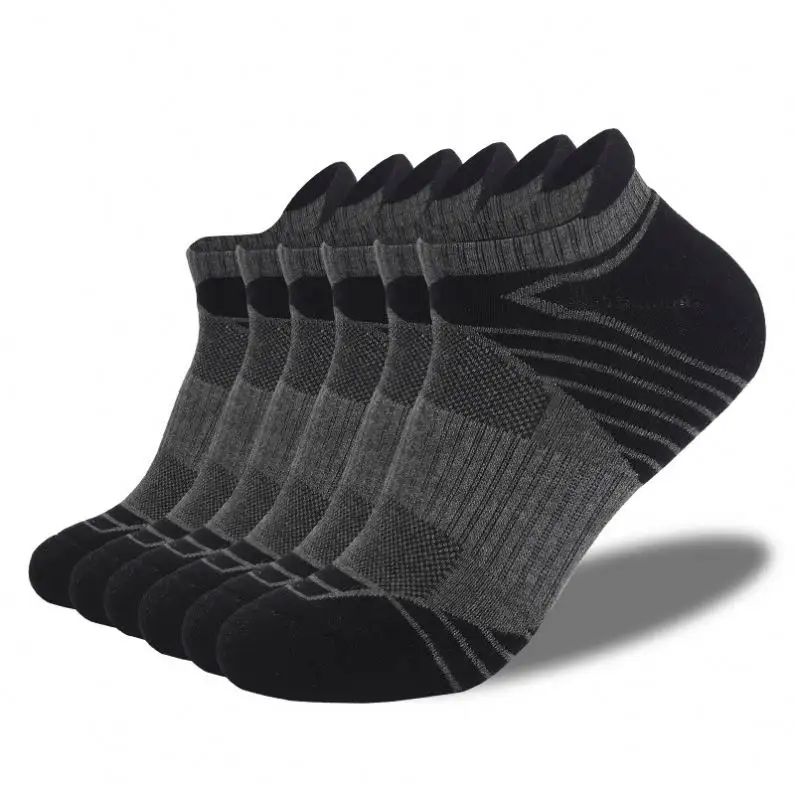 Men Running Ankle Socks with Cushion Low Cut Athletic Sport Tab Mesh Ventilating Comfort Fit Performance No-Show Socks