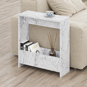 Mesa auxiliar con revistero para sala de estar y oficina Mesa auxiliar con revistero Mesa auxiliar de madera estrecha para sala de estar - Product Image 6
