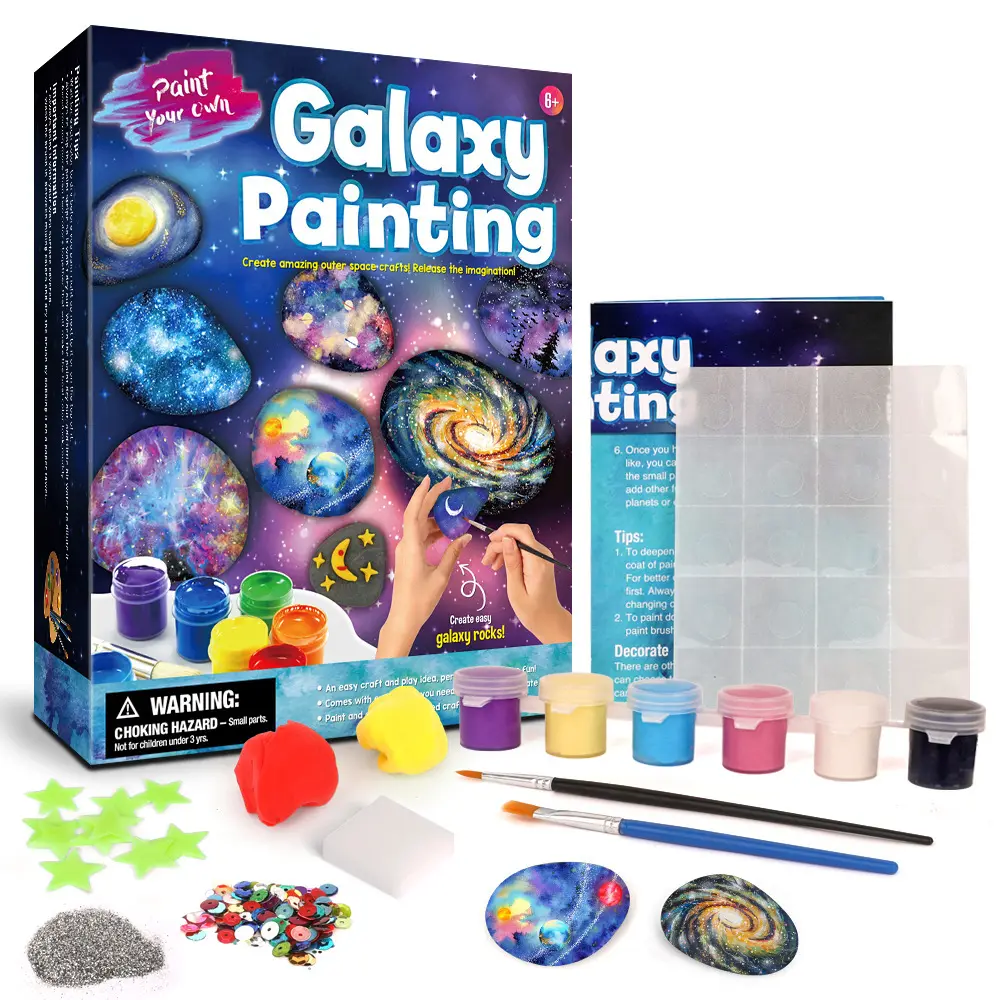 Galaxy Painting Kit Arts & Crafts Gifts for Boys Girls Ages 5-12 Stone Craft Activities Kits Creative Art Toy