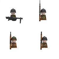 Figurines Militaires en Briques Série Infanterie Française Première Guerre Mondiale 4 Styles Casque Adrian Fusil Chauchat Ensemble Jouets DIY Vente en Gros N637-N40