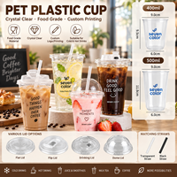 Gobelet à café jetable transparent en PET en forme de U et gobelet pour boissons froides, gobelets en plastique recyclables avec couvercle pour café, bière