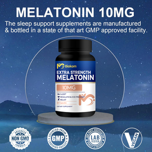 Biokom OEM Marque privée Extra Fort <span class=keywords><strong>Mélatonine</strong></span> 10mg Action rapide Soutien du sommeil Complément alimentaire Aide au sommeil <span class=keywords><strong>Mélatonine</strong></span> Capsules - Product Image 3