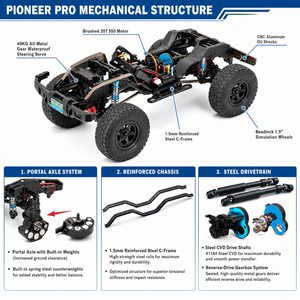 <span class=keywords><strong>รถ</strong></span><span class=keywords><strong>บังคับ</strong></span>วิทยุ RGT EX86110PRO Pioneer ขนาด 1/10 ขับเคลื่อน 4 ล้อ พร้อมมอเตอร์แบบไร้แปรงถ่าน เซอร์โว 40 กก. <span class=keywords><strong>เพลา</strong></span>พอร์ทัล กันน้ำ รีโมทคอนโทรลโลหะ 6 ช่องสัญญาณ - Product Image 3