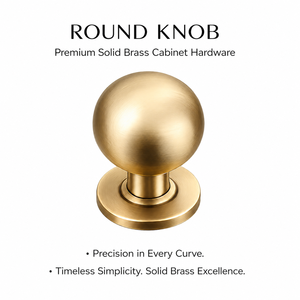Round Cabinet Knob Matte <b>Antique</b> Finish Premium Brass Furniture Knob for Drawer Cupboard <b>Wardrobe</b> Kitchen Cabinet Hardware - Product Image 1