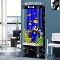 Aquarium de Luxe Intelligent 2026 pour Poissons Rouges avec Pompes à Air, Verre Écologique Vertical Ultra-Silencieux pour Salon