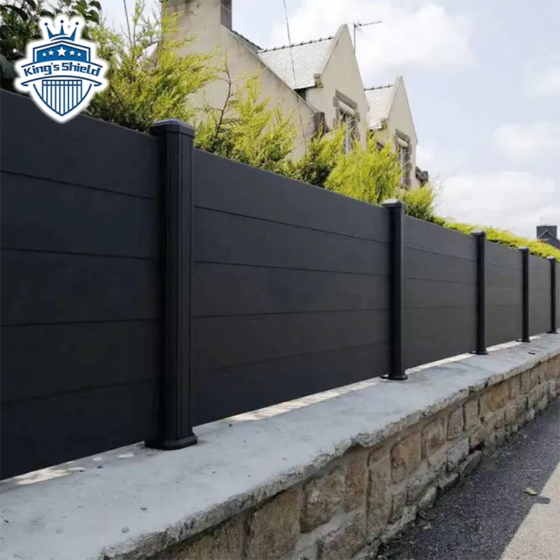 Modern design modular fence aluminum metal horizontal yard privacy slat fence panels outdoor garden fence