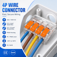 Connecteur de câblage à levier 4 broches 32A 450V, bornier de connexion rapide, sertissage 0,2-4mm, raccordement sans outil, contact en laiton, nylon, CE