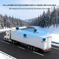 Moniteur enregistreur DVR pour camion, bus, voiture avec radar d'angle mort intelligent 4 canaux de 10,36 pouces et 4 caméras AHD 1080P IR