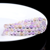 Pulsera de Cuentas de Ametrina Natural Multicolor para Mujer, de Moda, Directo de Fábrica - Cuarzo Bicolor Morado y Amarillo para Uso Diario, Regalo al por Mayor