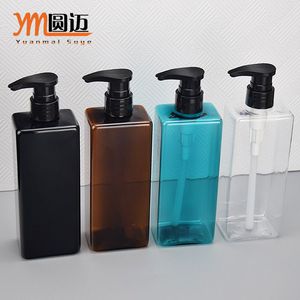Yuanmai Suye 500ml Square Pet <b>Plastic</b> Dispensing Bottle Lotion Pump For Shower Gel Shampoo Lotion - Product Image 2
