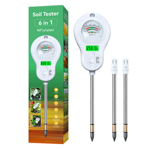<span class=keywords><strong>Testeur</strong></span> de sol, PH/<span class=keywords><strong>Humidité</strong></span>/Température/<span class=keywords><strong>Humidité</strong></span> atmosphérique/Lumière du soleil/Fertilité 90 °   Affichage rotatif, rétroéclairage LCD numérique pour jardin et ferme - Product Image 1