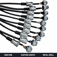 Conector Circular Macho de 9 Pines WS16 para Aviación, Ensamblaje de Cable IP68 Impermeable, Carcasa Metálica con Bloqueo de Rosca, Chapado en Oro, Industrial