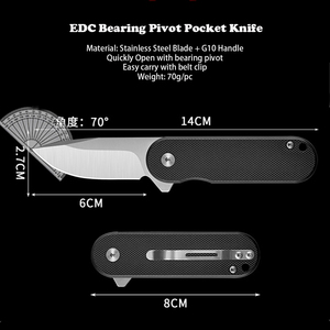 Coltello Multifunzionale in Acciaio Inox, Mini Coltello Tattico per Caccia, Campeggio ed Escursionismo con Manico in G10 - Product Image 3