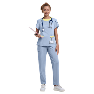 ชุดเครื่องแบบขัดตัวสำหรับโรงพยาบาลมาใหม่ชุดผ้าสแปนเด็กซ์ผ้าเรยอนสำหรับผู้หญิงชุดเสื้อพยาบาลชุดยูนิฟอร์มทางการแพทย์ผ้าสครับ - Product Image 5