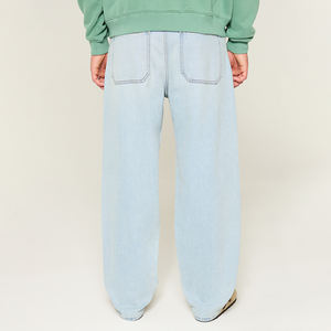 <span class=keywords><strong>Jeans</strong></span> da <span class=keywords><strong>Uomo</strong></span> YUCE 2026 Nuovo Design in Denim Azzurro, Pantaloni da Cowboy in Cotone Lavato a Gamba Dritta, <span class=keywords><strong>Jeans</strong></span> Casual Larghi - Product Image 2