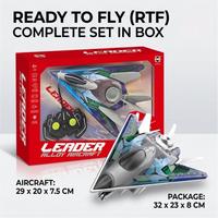 Avion de chasse RC en alliage 4 canaux avec lumières LED, avion télécommandé en métal moulé sous pression pour enfants et adultes