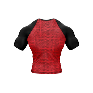 Unisex Adult MMA Rashguard UV Protection Ergonomic Design Anti-Microbial 220g <b>Heat</b>-Transfer Printed Polyester/Spandex <b>Back</b> Logo - Product Image 3