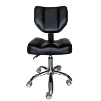 Chaise de Barbier et Tabouret de Salon de Coiffure Moderne, Réglable en Hauteur avec Pompe Hydraulique, Rotation à 360 Degrés, Revêtement en Cuir PVC, Base Métallique