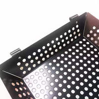 Grilles de gril en treillis métallique pliables antiadhésives pour barbecue coréen avec crochets en bois Accessoire d'extérieur en acier inoxydable pour voyage