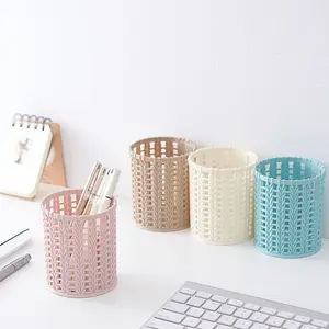 Creative Rattan Plastic Pen Holder Multi-Functional Skeleton Office Pen Container