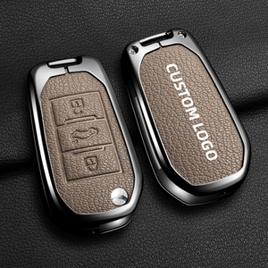 Étui de protection pour clé de voiture en alliage de zinc et cuir pour Citroën <span class=keywords><strong>C3</strong></span>-XR C4 <span class=keywords><strong>AIRCROSS</strong></span> C5 <span class=keywords><strong>AIRCROSS</strong></span> Elysee, accessoires de protection pour clé de voiture - Product Image 4