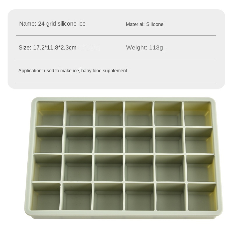 Bac à glaçons en silicone 24 grilles vert