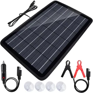 Sistem Panel surya 12 Volt 10 Watt, pengisi daya baterai mobil tenaga surya portabel, Panel tenaga surya, pengisi daya 20W Max. Daya