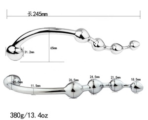 Consolador de metal con cuentas para hombre <span class=keywords><strong>y</strong></span> mujer, juguete sexual anal, punto <span class=keywords><strong>G</strong></span>, masajeador de próstata, vaginal - Product Image 2