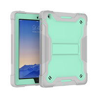 Apple iPad 2/3/4 için A1458 A1459 A1460 A1416 A1397 durumda darbeye dayanıklı çocuklar güvenli PC silikon hibrid standı tam vücut Tablet kapağı