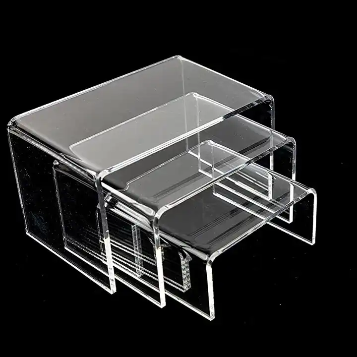 Red Co. Crystal Clear Small Acrylic Cubic Display Riser Stands