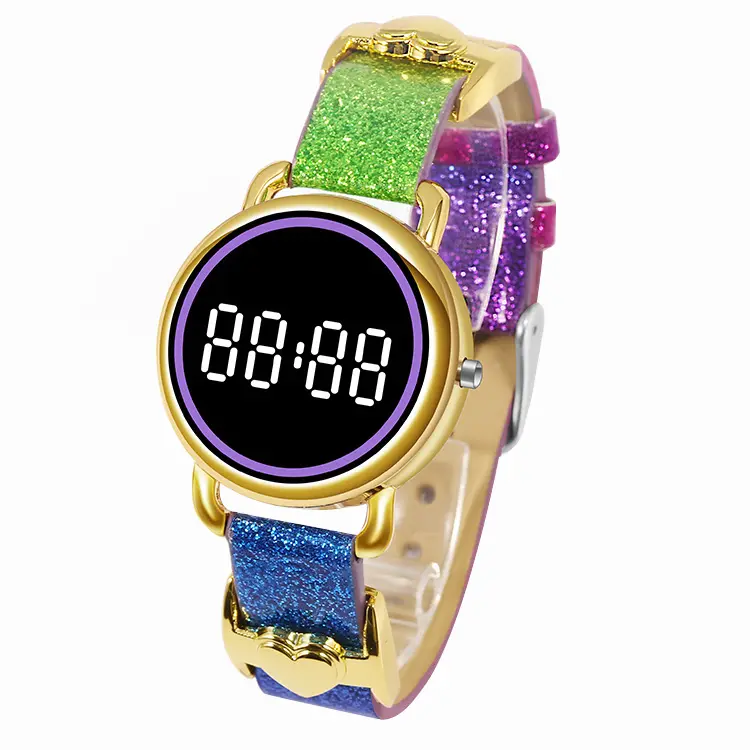 BOMAXE 최고 판매 남성 캐주얼 시계 라운드 케이스 키즈 디지털 시계 Pu 스트랩 럭셔리 패션 남여 공용 디지털 시계 남성