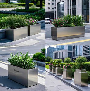Jardinera Moderna Cuadrada para Exteriores, de Acero Inoxidable con Recubrimiento en Polvo, para Calles Comerciales, Cafeterías, Jardines Domésticos - Product Image 2