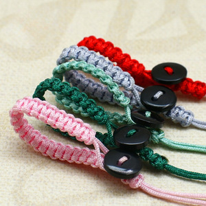 Handmade <b>Braided</b> Nylon Keychain <b>Cord</b> With Double Flat Knot And Coconut Shell Buckle Keychain Accessories For Wholesale - Product Image 2