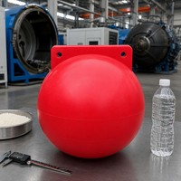Boya Roja Oceánica Anticorrosiva OEM PE de 1000 mm con Doble Anclaje, Esfera de Un Metro para Defensa Marítima, Barrera Contra Derrames y Minería Submarina