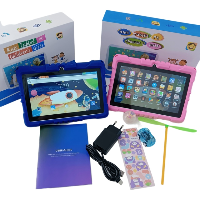 Kids Tablet Cheap 7-inch Factory Wholesale Android 13 Children's Education and Entertainment Tablet with Cartoon Headphones