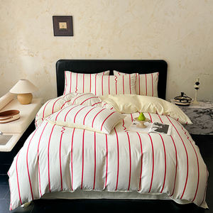 Juego de cama de 4 piezas Fresh & Cute Line Art-Juego de funda nórdica <span class=keywords><strong>juvenil</strong></span> y enérgica - Product Image 1