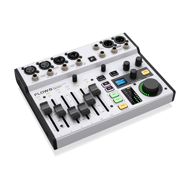 Professional FLOW 8 8-Channel Digital Audio Mixer with BT  App Control EZ-GAIN for Live Streaming Podcasting