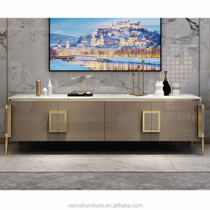<span class=keywords><strong>Meuble</strong></span> <span class=keywords><strong>TV</strong></span> moderne en acier inoxydable doré avec plateau en marbre, <span class=keywords><strong>meuble</strong></span> <span class=keywords><strong>TV</strong></span> de salon avec tiroirs - Product Image 2