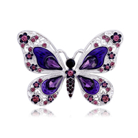 Broche Papillon Personnalisée en Alliage Diamanté pour Femme, Accessoire Vestimentaire Élégant et Léger de Luxe