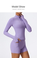 Veste de course à manches longues, série demi-zippée, haut de sport pour femme, vêtements de yoga et de pilates, chemises de sport sans couture, entraînement de fitness