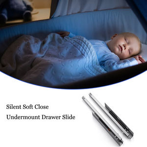 Glissades de tiroir sous-monté fermeture douce 2 fois boîte de tamem cachée glissades de tiroir corredcas - Product Image 5