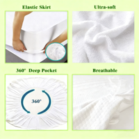 Protecteur de matelas personnalisé le plus populaire, antidérapant, en coton éponge, imperméable, housse de matelas imperméable