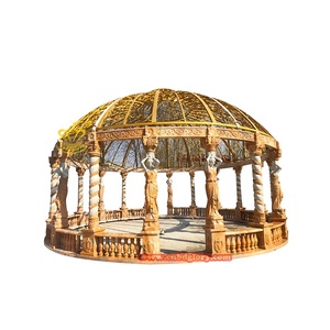 Haute qualité grand jardin paysage Design pierre Art Sculpture hôtel Villa colonne romaine gazebo en marbre pour application extérieure - Product Image 6
