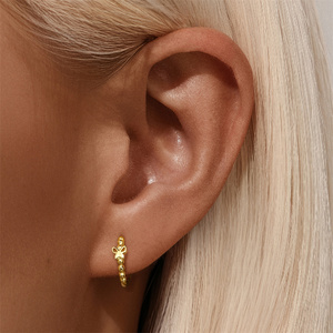 Pendientes de Aro de Moda 925, Pendientes Creativos Brillantes con Forma de Corazón Redondo de Lujo para Mujer - Product Image 4