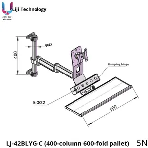 Lijiu 42blyg Hợp kim nhôm Màn hình Bàn phím tích hợp khung máy tính công nghiệp treo tường 90 độ nút Hộp gấp - Product Image 3