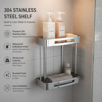Étagère de Douche Murale Moderne et Simple en Acier Inoxydable 304, Support d'Angle pour Salle de Bain, Organisateur de Shampoing