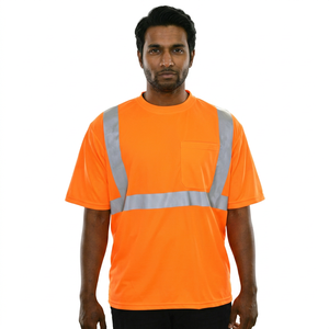 Camiseta de Seguridad Reflectante de Alta Visibilidad, Transpirable, Personalizada, de Poliéster/Algodón, Unisex, para Trabajo de Construcción, Resistente al Calor, de Clush Industries - Product Image 1