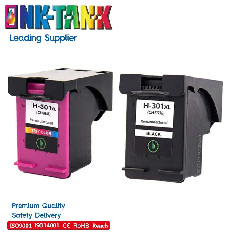 INK-TANK 301 XL 301XL cartuccia d'inchiostro a getto d'inchiostro a colori rigenerata nera Premium per HP301 per stampante HP DeskJet 2050 1050